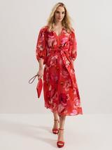 【PHASE EIGHT】Evelin Floral Frill Midi ワンピース PHASE EIGHT】Evelin Floral Frill Midi ワンピース (Phase
