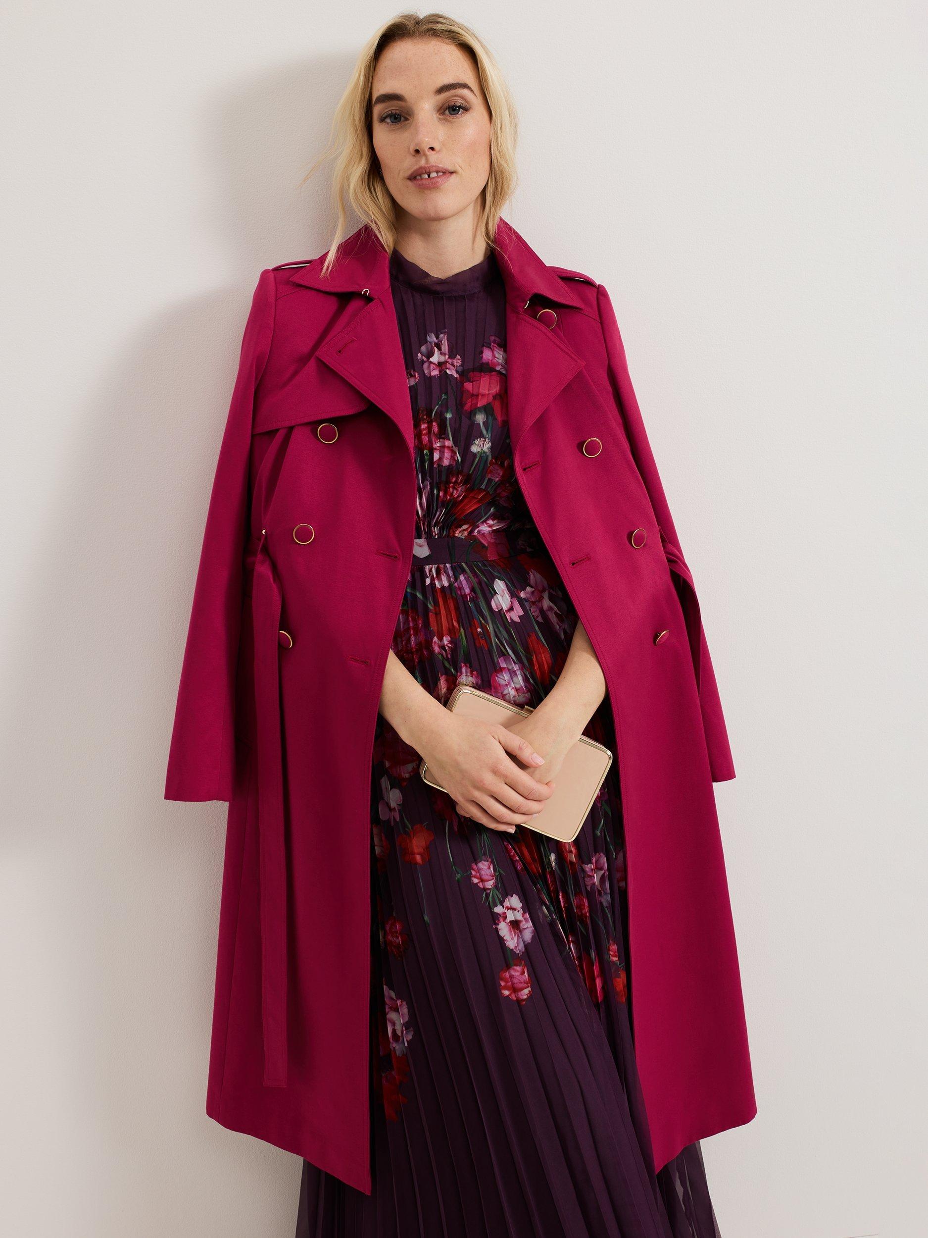 Product image 10 of 10, which shows Phase Eight Petite Dahlia Floral Dress, Burgundy/Multi, 8