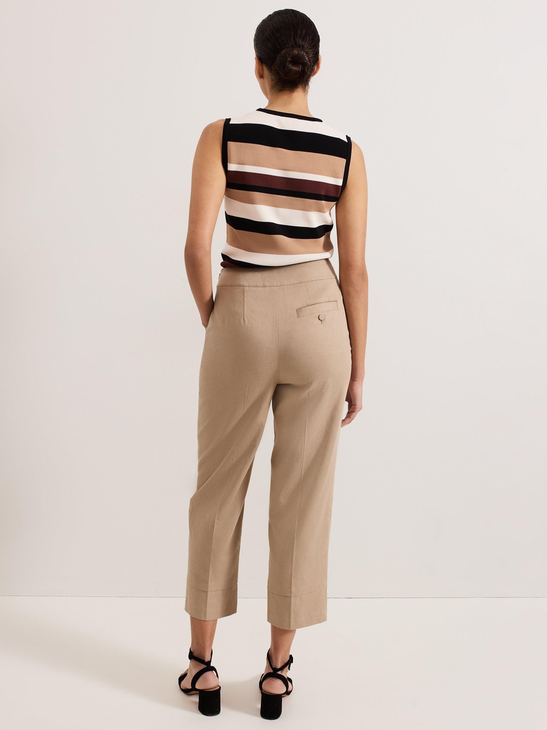Product image 2 of 9, which shows Phase Eight Ellwood Tailored Trousers, Neutral, Neutral, 10