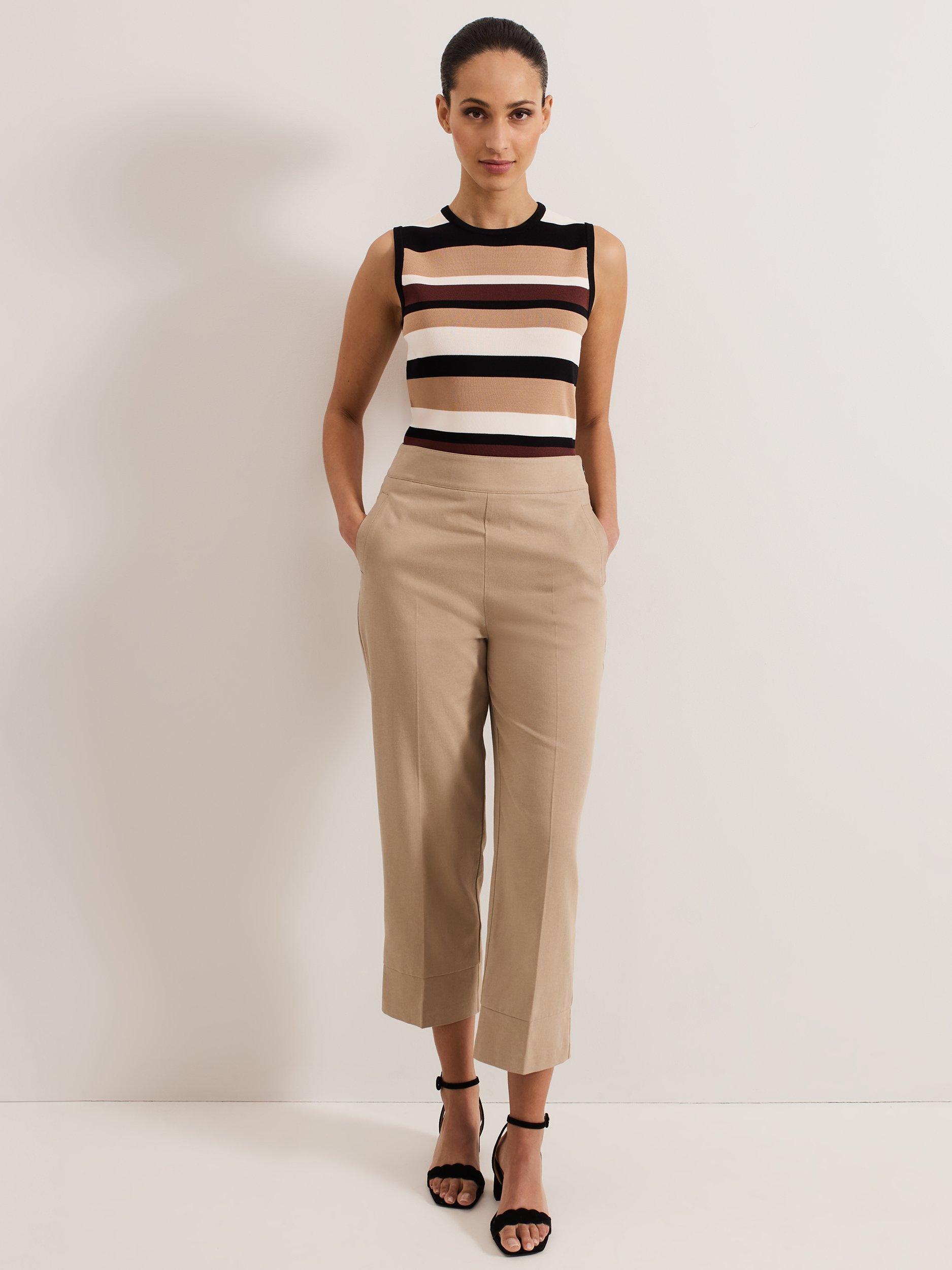 Product image 3 of 9, which shows Phase Eight Ellwood Tailored Trousers, Neutral, Neutral, 10