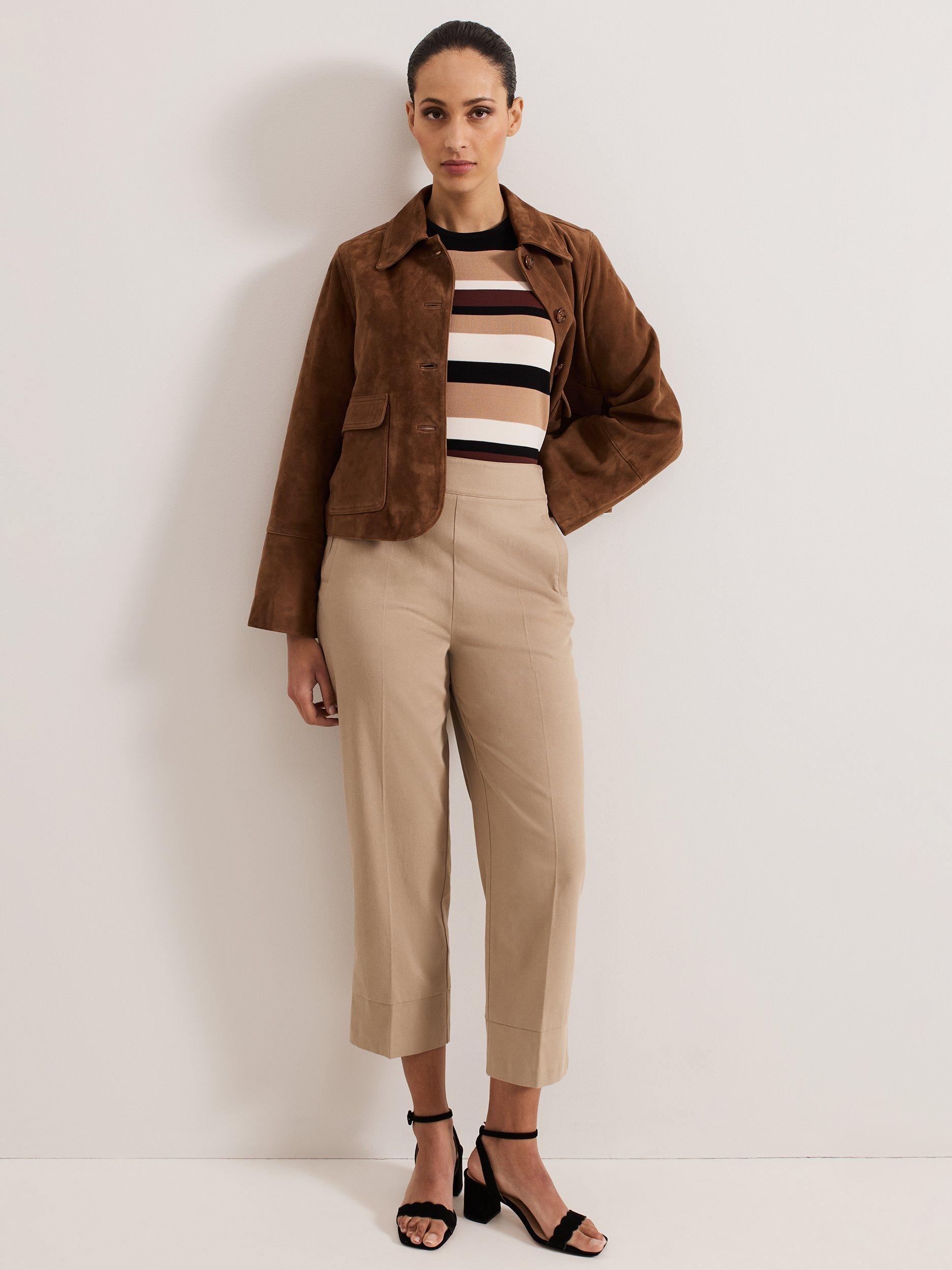 Product image 9 of 9, which shows Phase Eight Ellwood Tailored Trousers, Neutral, Neutral, 10