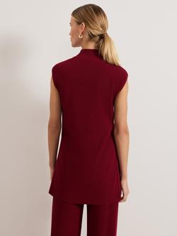 Phase Eight Lori Ribbed Tunic Top, Burgundy - view 2, Burgundy