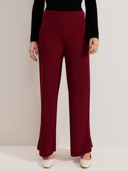 Phase Eight Lori Ribbed Trousers, Burgundy, Burgundy