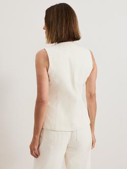 Phase Eight Sophia Denim Waistcoat, Ivory - view 2, Ivory