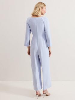 Phase Eight Petite Sienna Tailored Jumpsuit, Blue - view 2, Blue