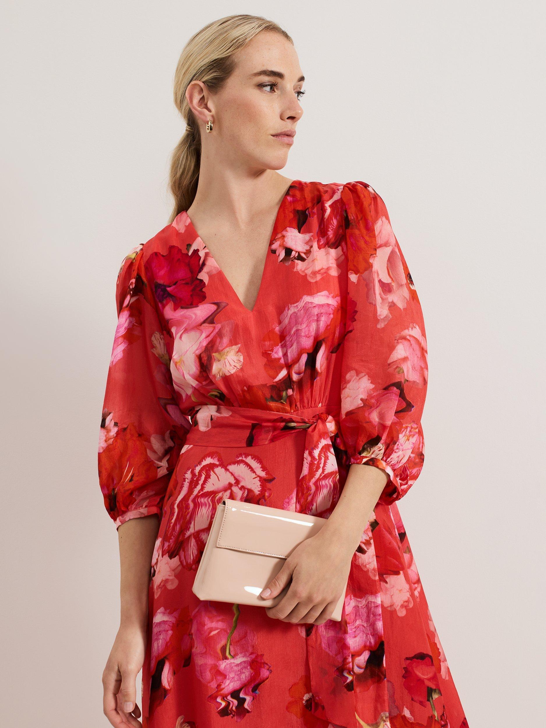 Product image 6 of 8, which shows Phase Eight Patent Clutch Bag, Light Pink