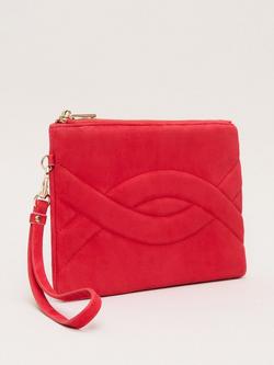 Phase Eight Cross Over Suede Clutch Bag, Pink - view 2, Pink