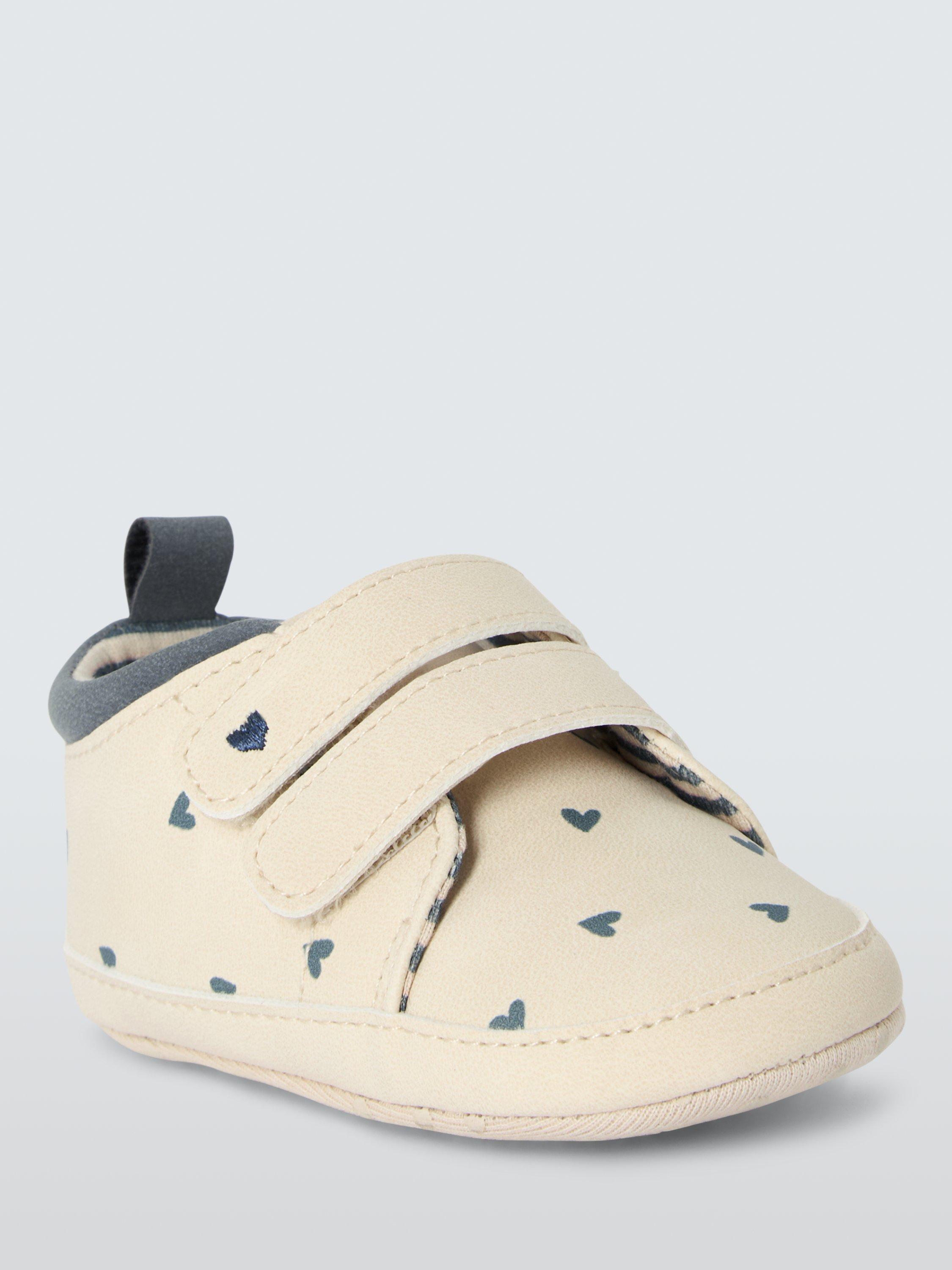 Product image 1 of 3, which shows John Lewis Baby Heart Pre-Walker Trainers, Multi, 0-3 months