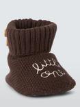 John Lewis Baby Little One Knit Booties, Brown