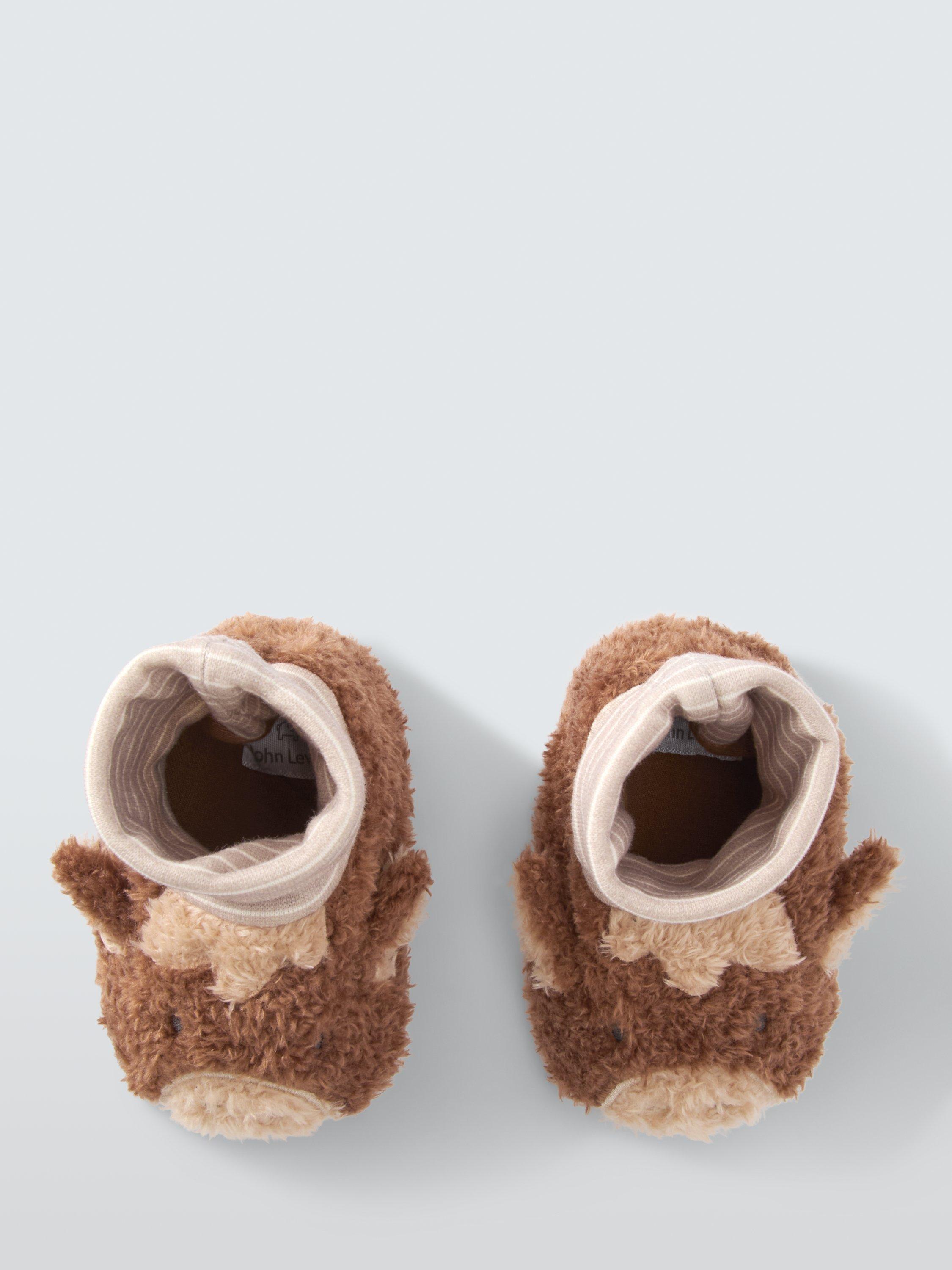 Product image 2 of 3, which shows John Lewis Baby Sock Top Cow Booties, Multi, 0-3 months