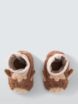 John Lewis Baby Sock Top Cow Booties, Multi - view 2, Multi