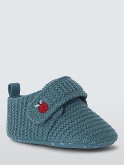John Lewis Baby Knitted Pram Shoes, Blue, Blue