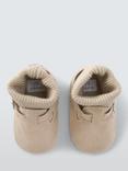 John Lewis Baby Knitted Sock Top Pram Shoes, Beige