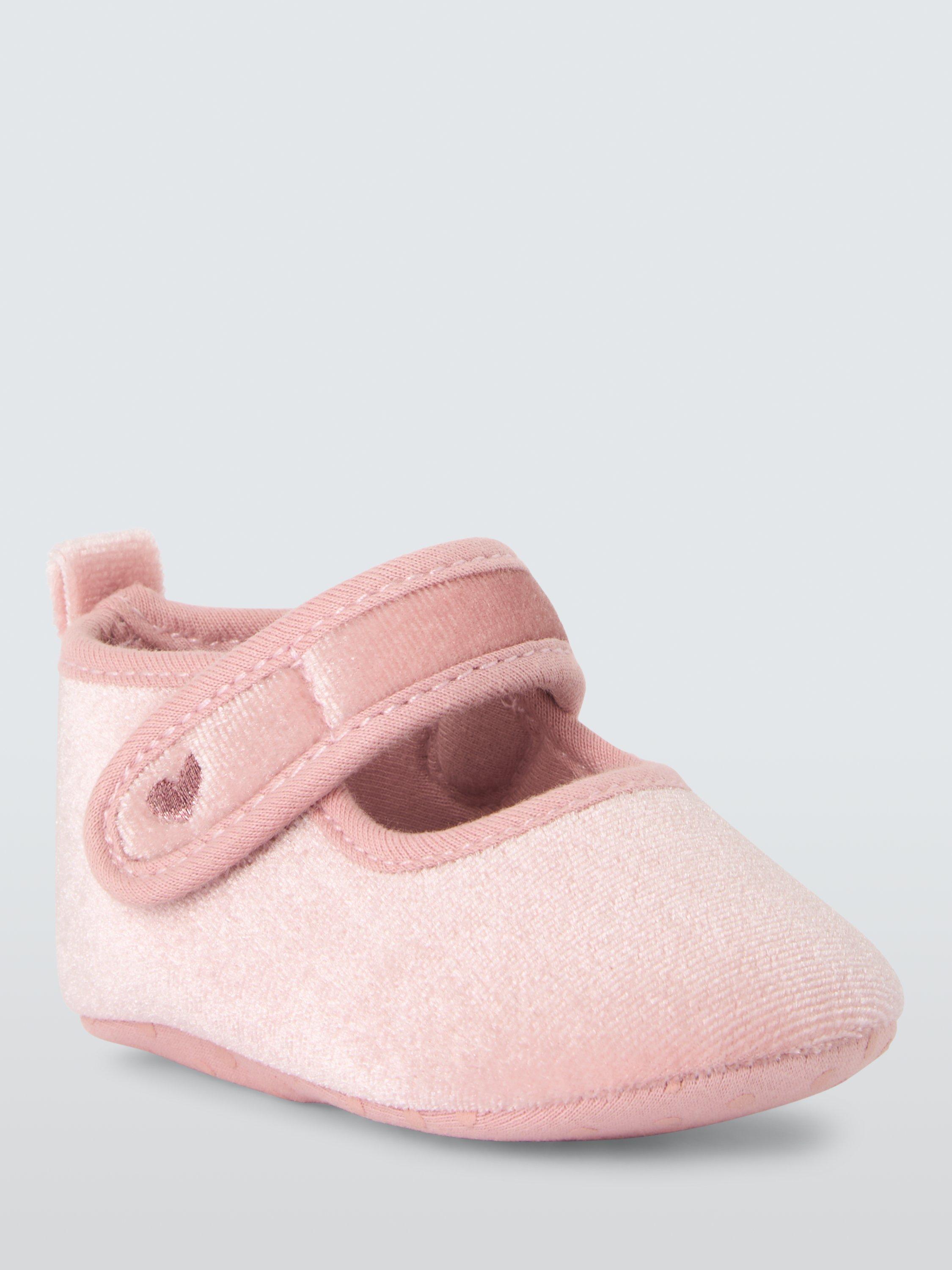 John Lewis Baby Heart Pram Shoes, Pink