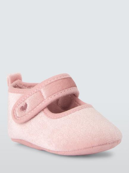John Lewis Baby Heart Pram Shoes, Pink, Pink