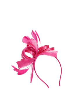 Jon Richard Medium Feather Bow Fascinator - view 2, Fushia