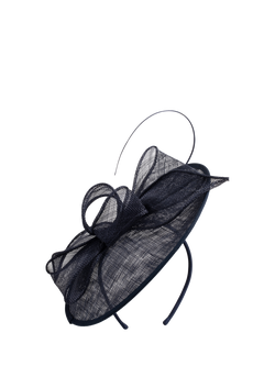 Jon Richard Woven Bow Fascinator, Navy, Navy