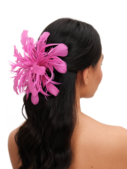 Jon Richard Statement Floral Clip Fascinator, Fuchsia - view 2, Fuschia