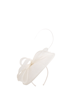 Jon Richard Woven Bow Headband Fascinator, Ivory, Ivory