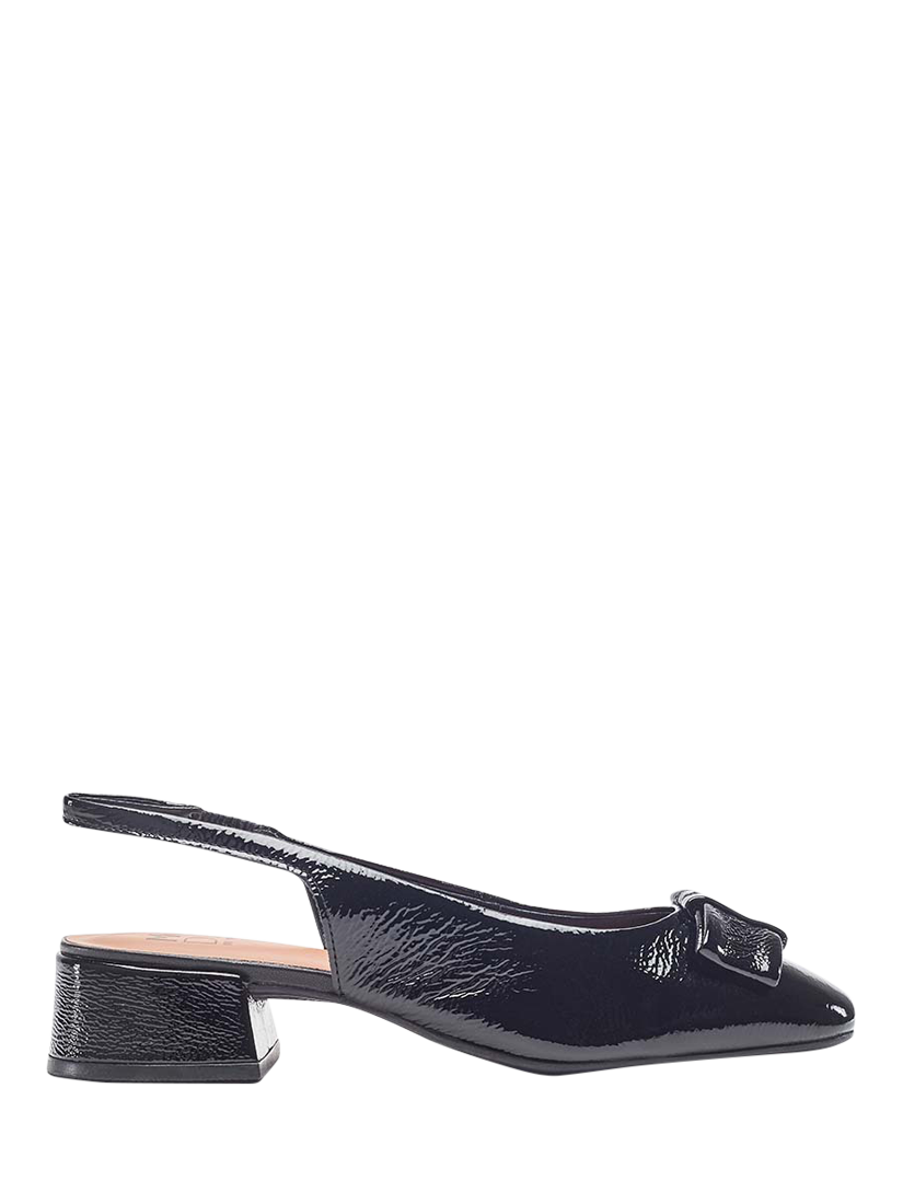 Product image 1 of 4, which shows Moda in Pelle Ellm Patent Leather Bow Slingback Courts, Black, 7