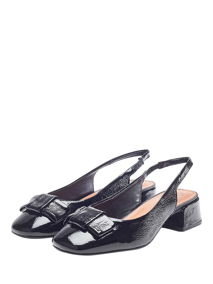 Product image 2 of 4, which shows Moda in Pelle Ellm Patent Leather Bow Slingback Courts, Black, 7