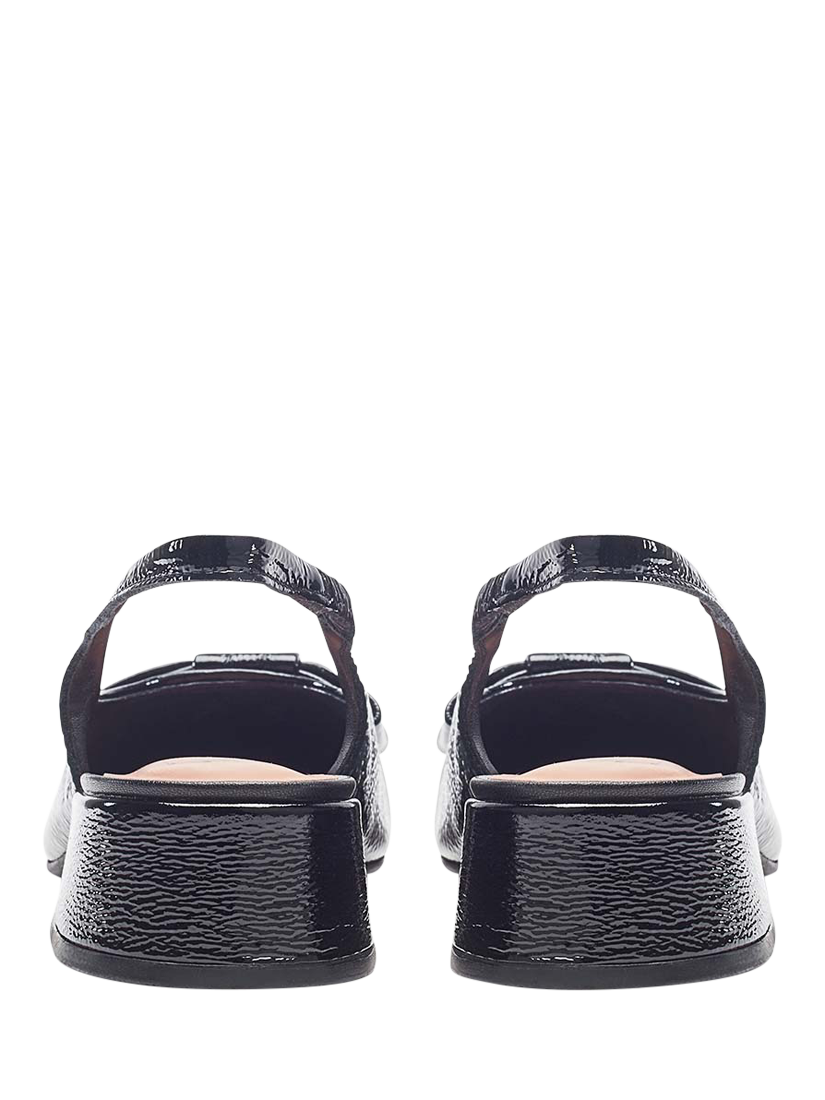 Product image 3 of 4, which shows Moda in Pelle Ellm Patent Leather Bow Slingback Courts, Black, 7