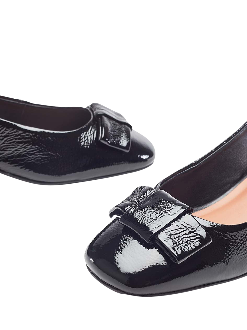 Product image 4 of 4, which shows Moda in Pelle Ellm Patent Leather Bow Slingback Courts, Black, 7