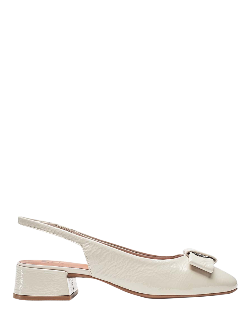 Product image 1 of 4, which shows Moda in Pelle Ellm Patent Leather Bow Slingback Courts, Off White, 3