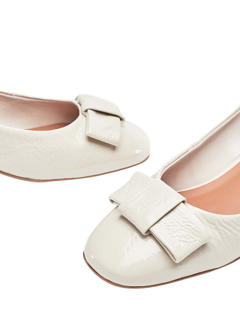 Product image 4 of 4, which shows Moda in Pelle Ellm Patent Leather Bow Slingback Courts, Off White, 3