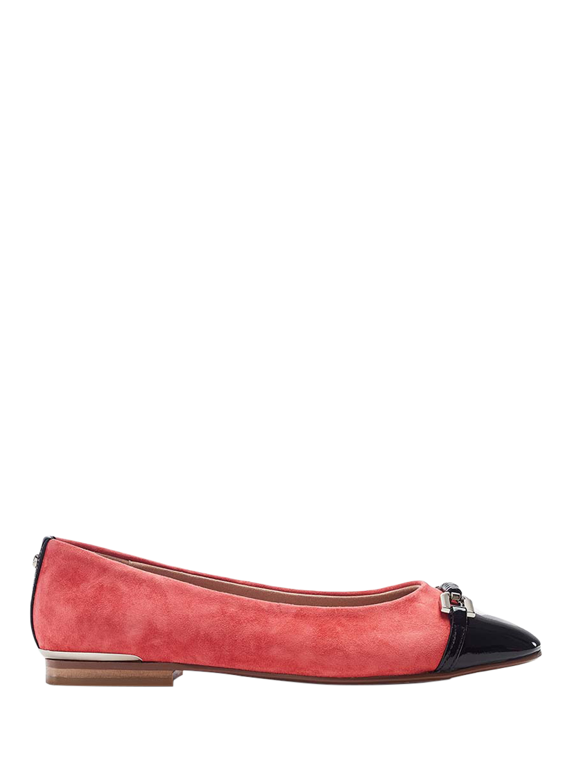 Moda in Pelle Fegra Leather Ballerina Pumps, Coral