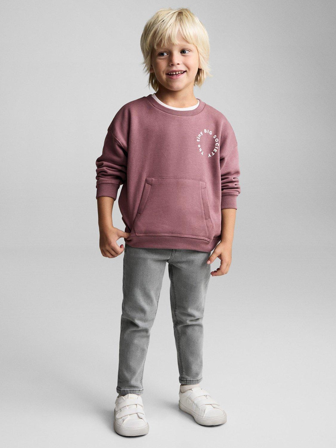 Product image 1 of 6, which shows Mango Kids' Diego Straight Leg Jeans, Open Grey, 18-24 months
