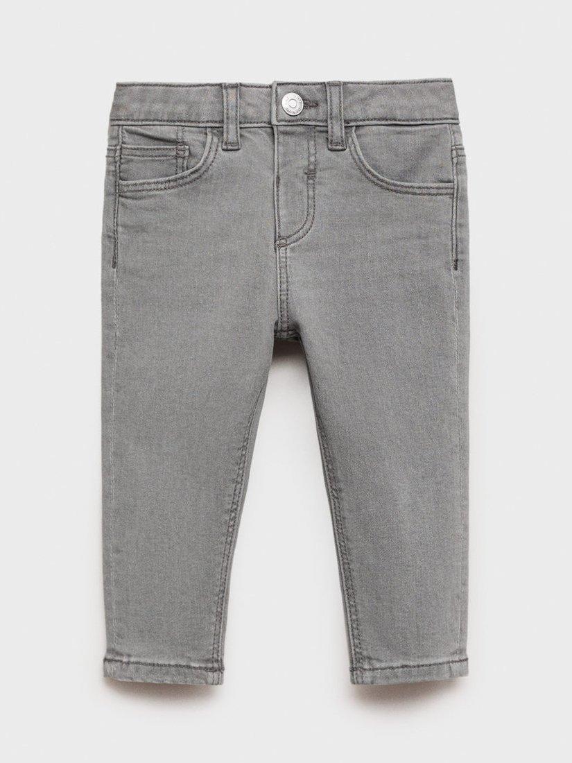Product image 3 of 6, which shows Mango Kids' Diego Straight Leg Jeans, Open Grey, 18-24 months
