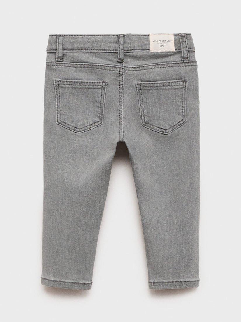 Product image 4 of 6, which shows Mango Kids' Diego Straight Leg Jeans, Open Grey, 18-24 months
