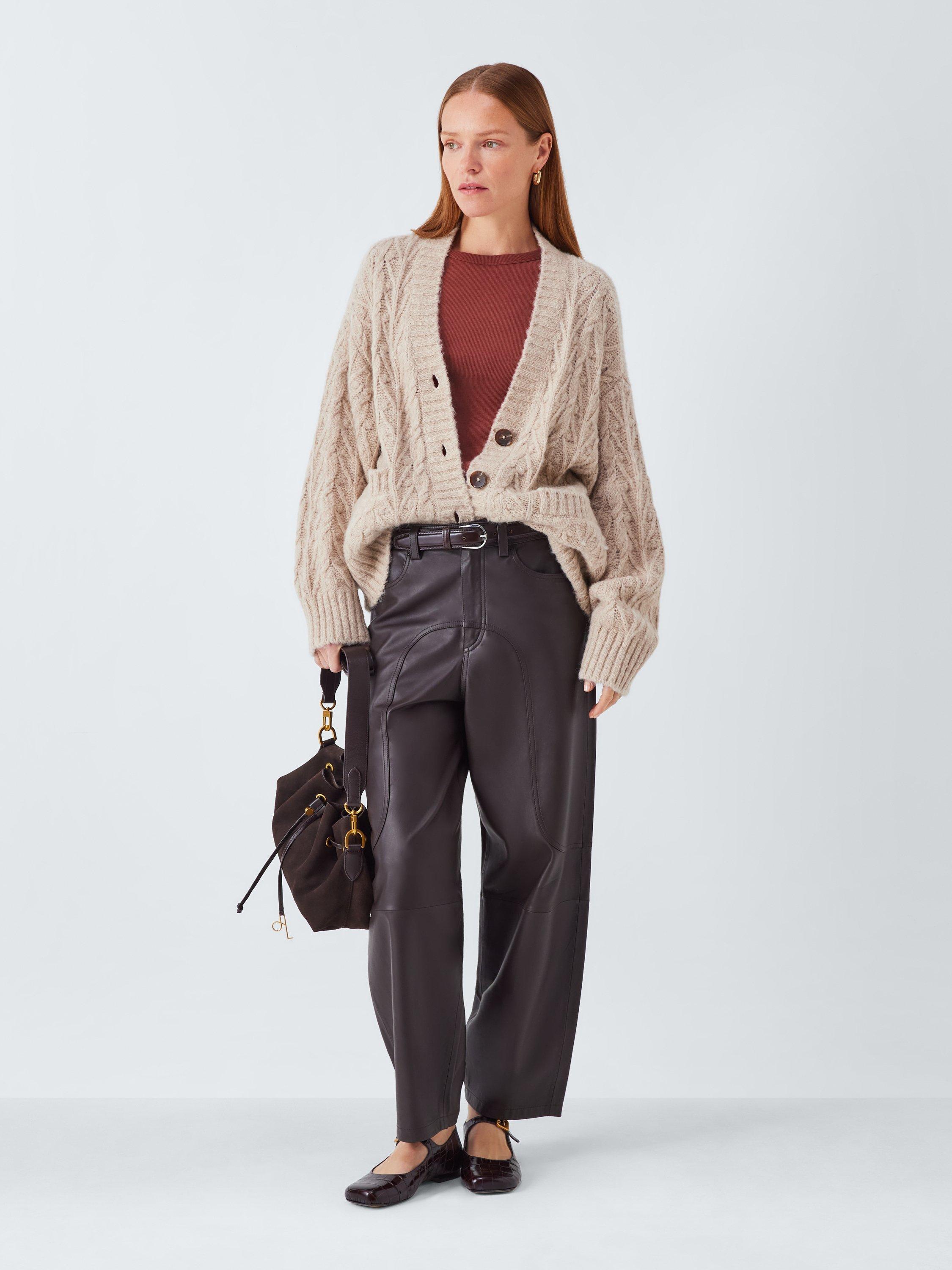 Product image 3 of 5, which shows AND/OR Ribbed Long Sleeve Jersey Top, Burgundy, 6