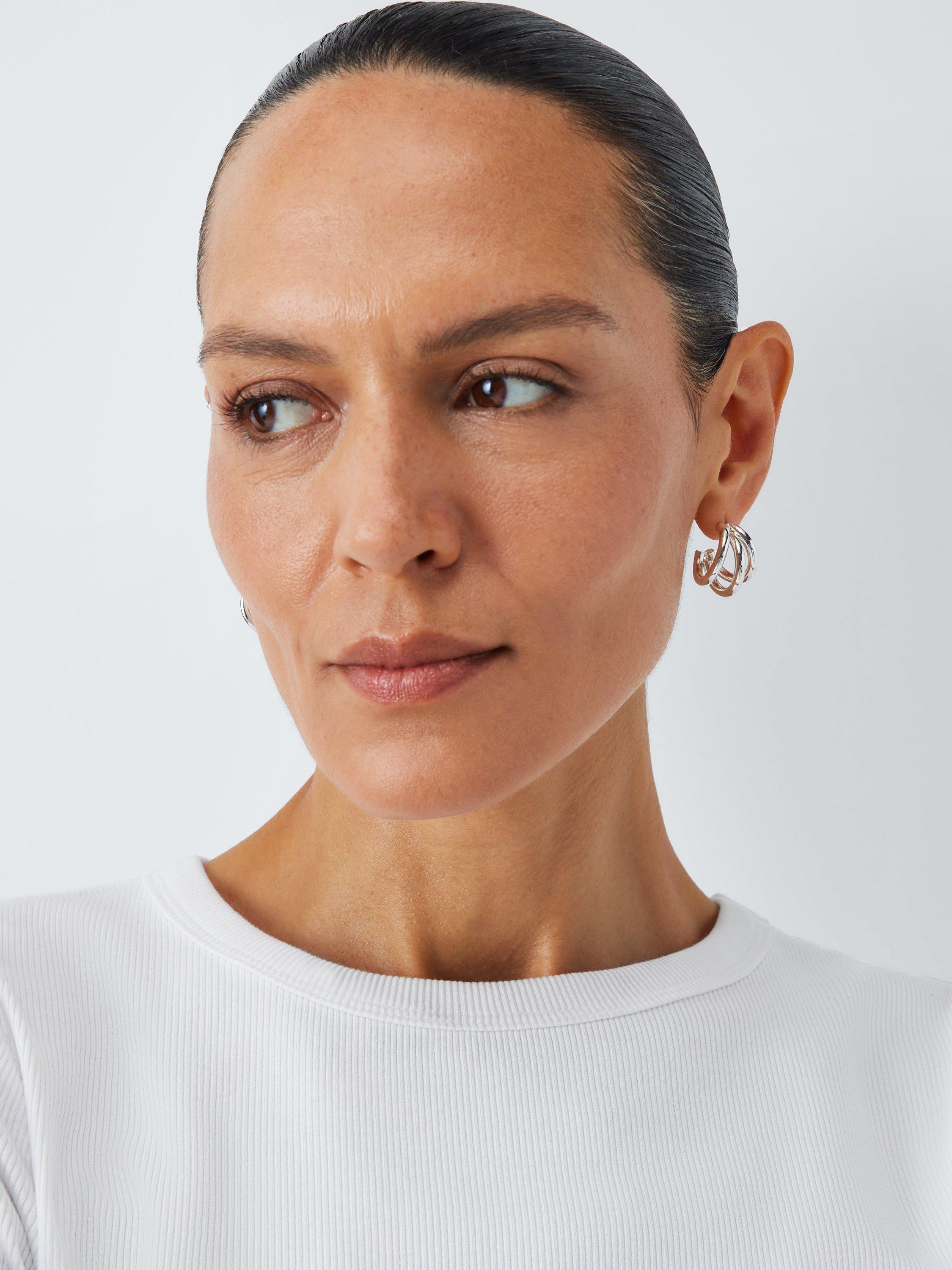 Product image 5 of 6, which shows AND/OR Ribbed Long Sleeve Crew Neck Top, White, 6