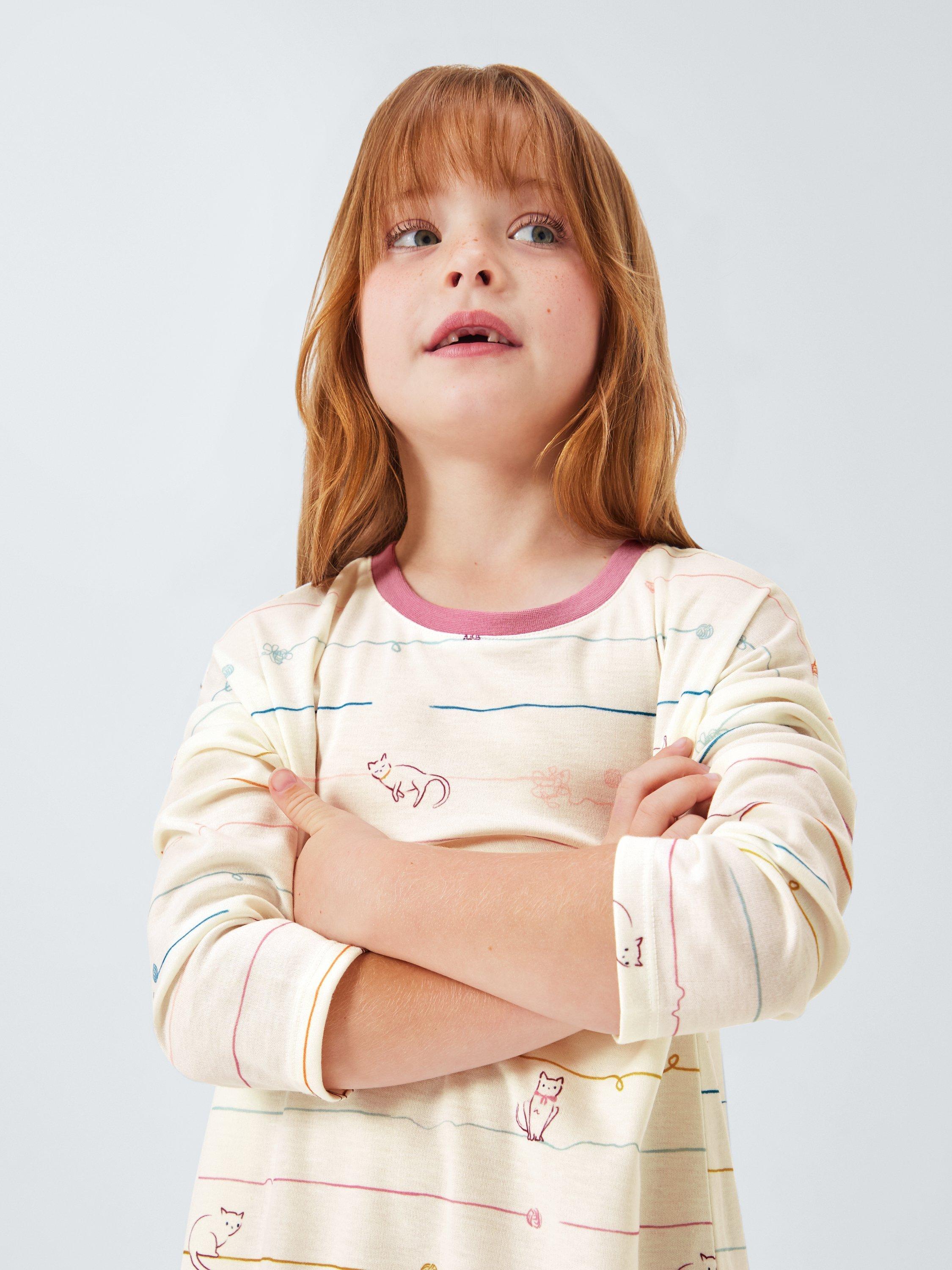 Product image 6 of 6, which shows John Lewis Kids' Cat and Dog Nightdress, Pack of 2, Pink, 3 years