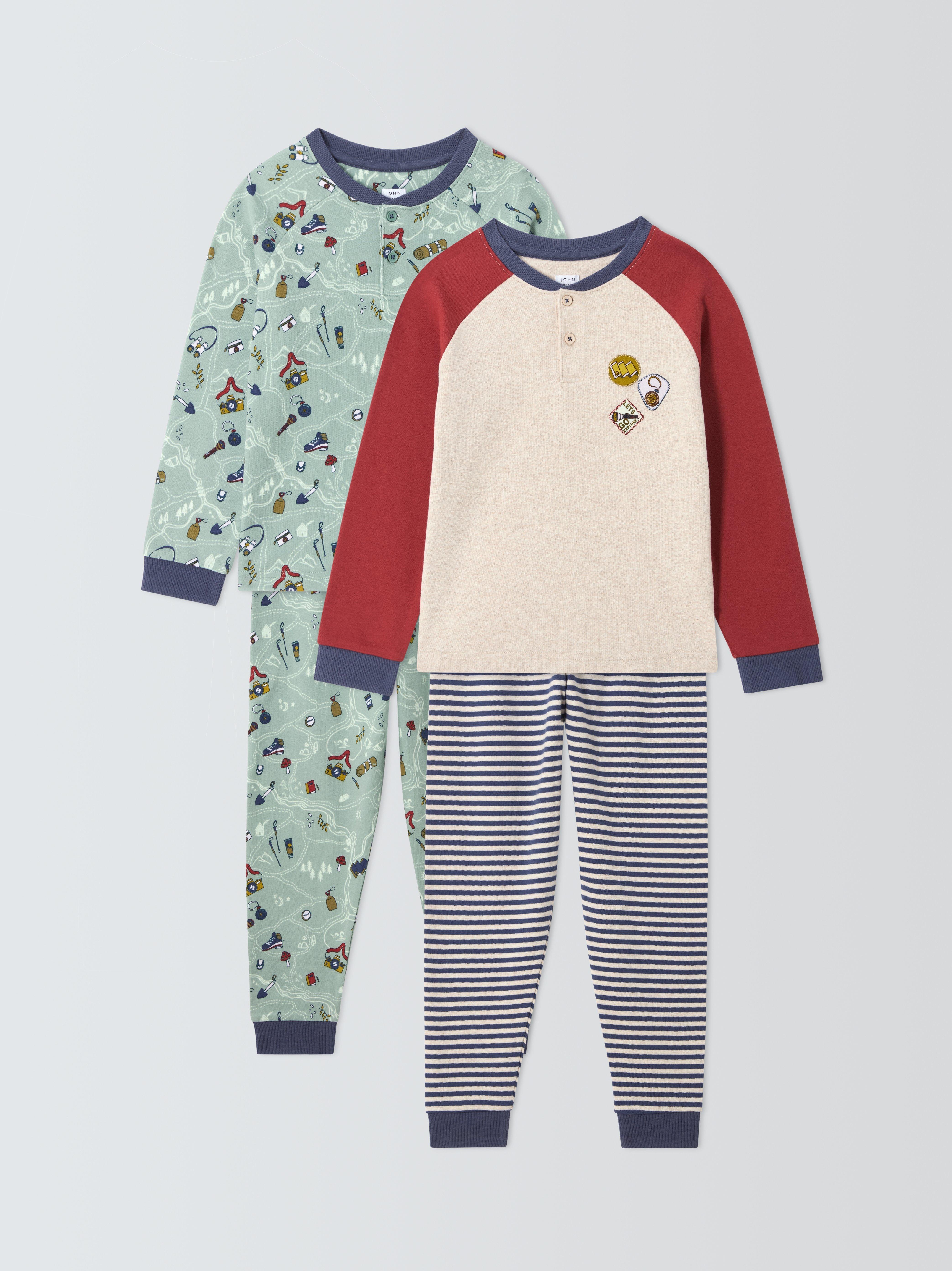 Product image 1 of 6, which shows John Lewis Kids' Hiking Pyjamas, Pack of 2, Multi, 3 years