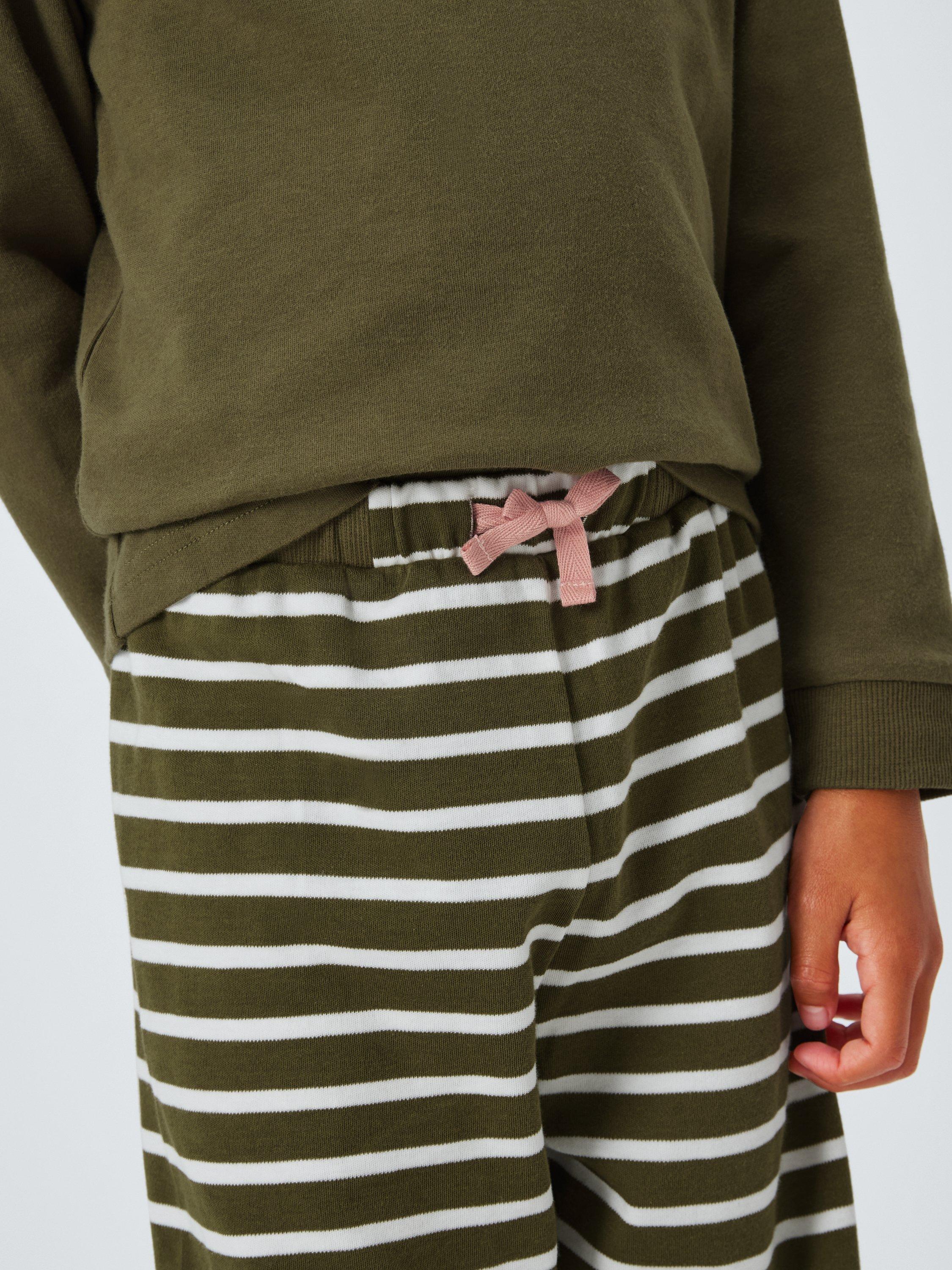 Product image 5 of 6, which shows John Lewis Kids' Striped Pyjamas, Pack of 2, Blue/Green, 3 years
