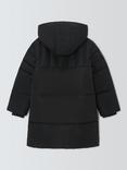 John Lewis Kids' Padded Shower Resistant Longline Coat, Black