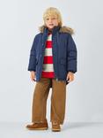 John Lewis Kids' Shower Resistant Borg Lined Parka, Navy