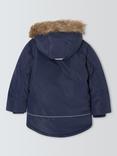 John Lewis Kids' Shower Resistant Borg Lined Parka, Navy