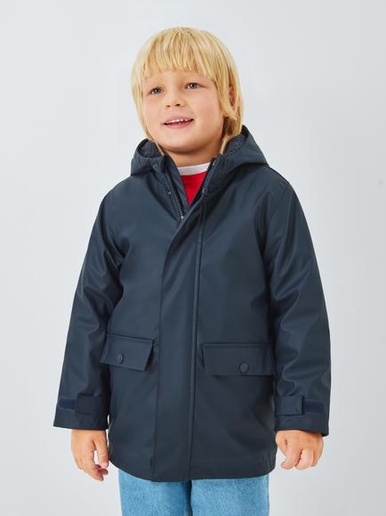 John Lewis Kids' Shower Resistant Rain Mac, Navy, Navy