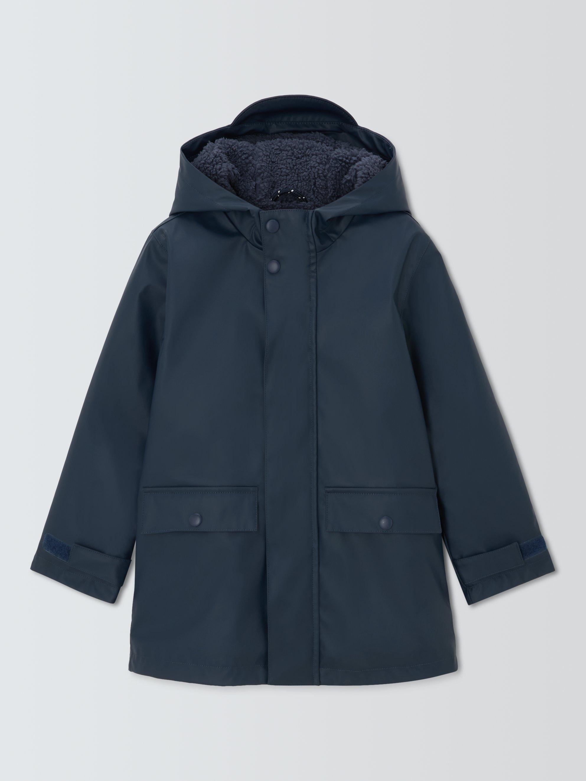 Product image 3 of 7, which shows John Lewis Kids' Shower Resistant Rain Mac, Navy, 3 years