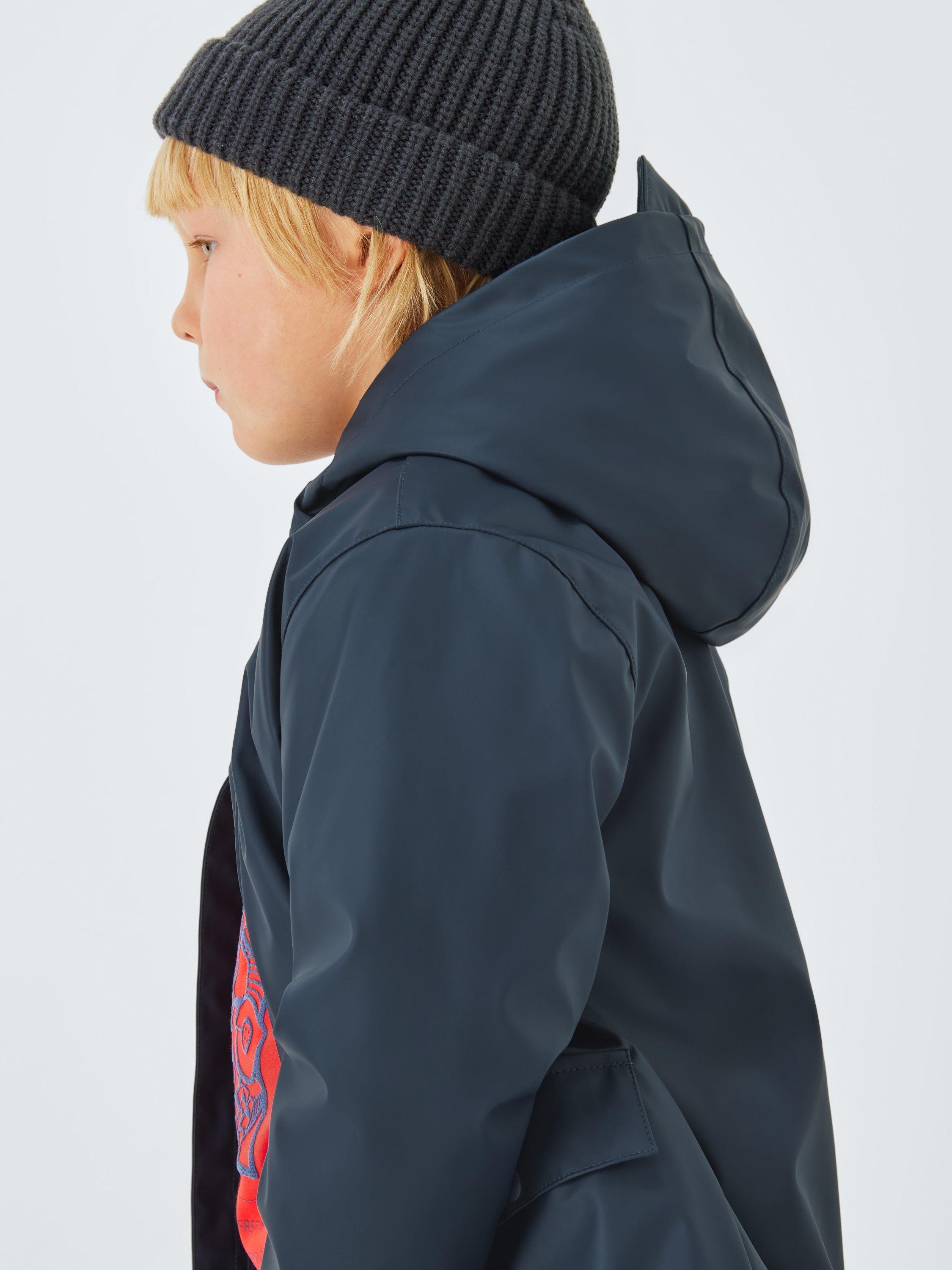 Product image 4 of 7, which shows John Lewis Kids' Shower Resistant Rain Mac, Navy, 3 years