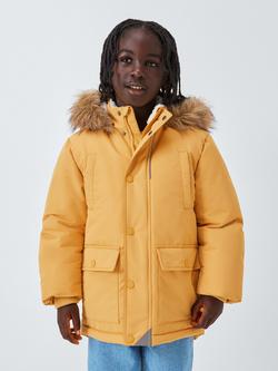 John Lewis Kids' Shower Resistant Parka, Yellow, Yellow