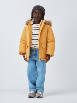 John Lewis Kids' Shower Resistant Parka, Yellow - view 2, Yellow