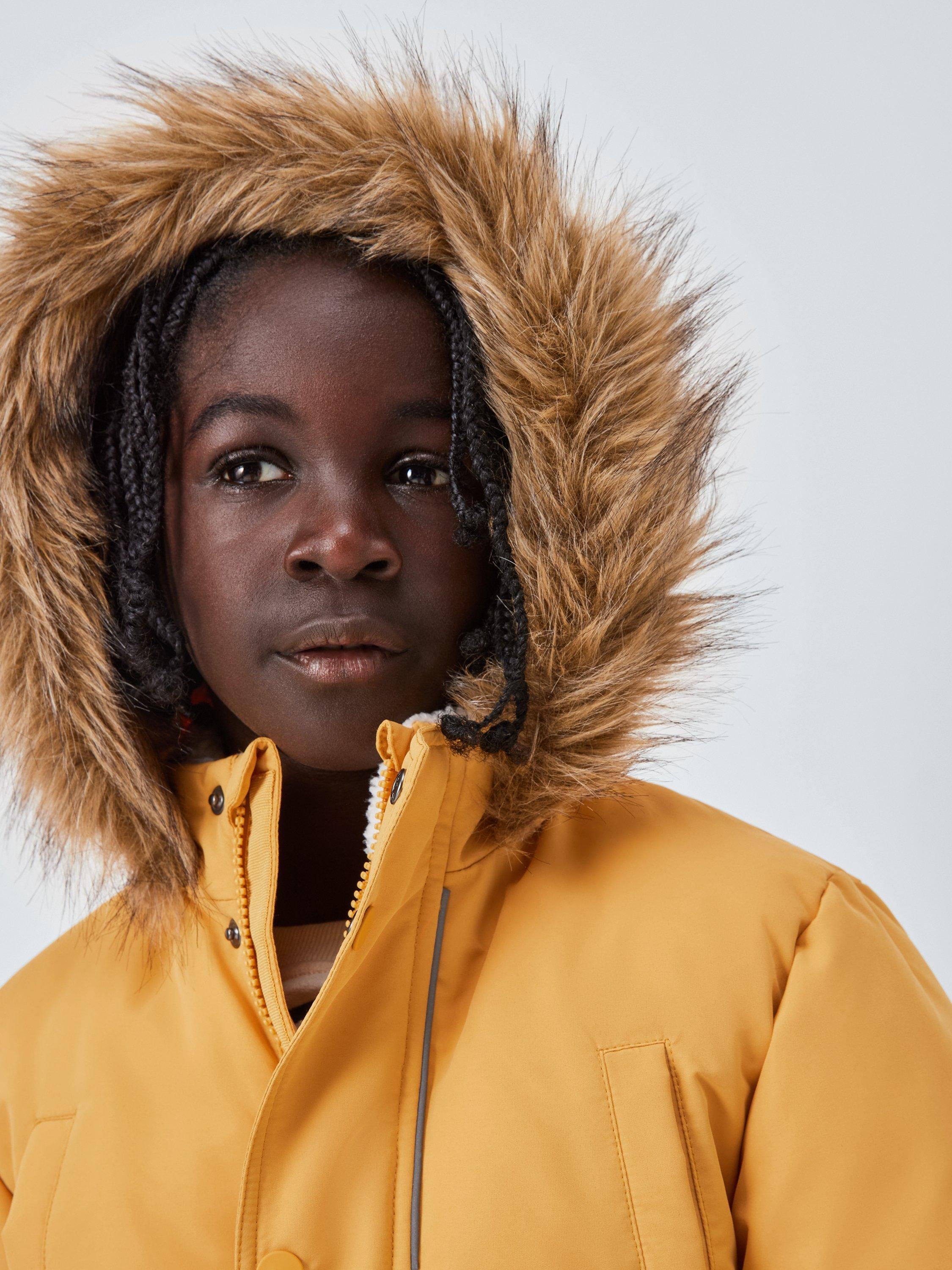 Product image 4 of 7, which shows John Lewis Kids' Shower Resistant Parka, Yellow, 3 years