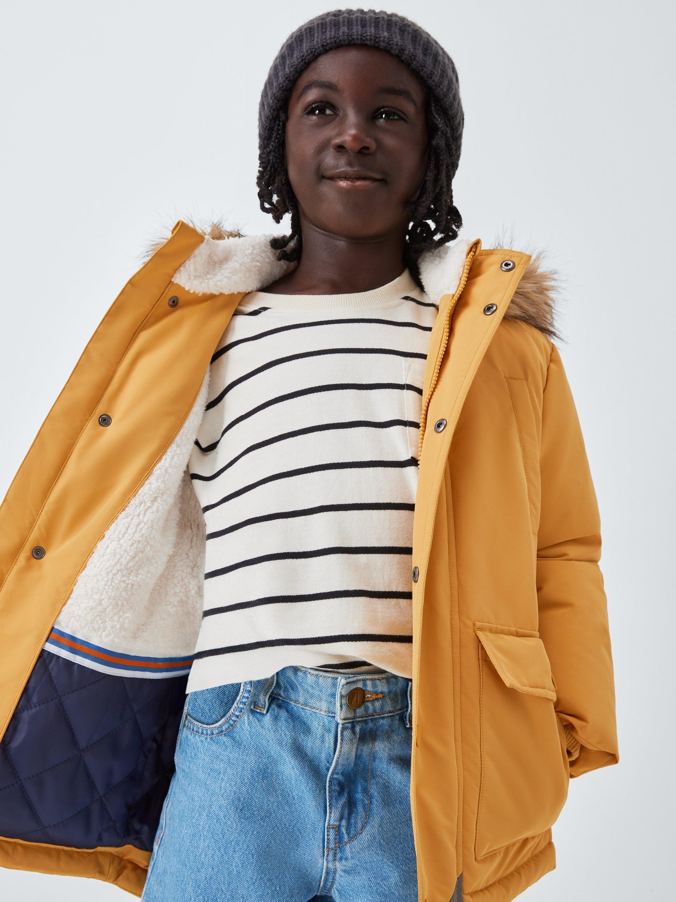 Product image 6 of 7, which shows John Lewis Kids' Shower Resistant Parka, Yellow, 3 years