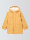 John Lewis Kids' Shower Resistant Borg Lined Parka, Yellow