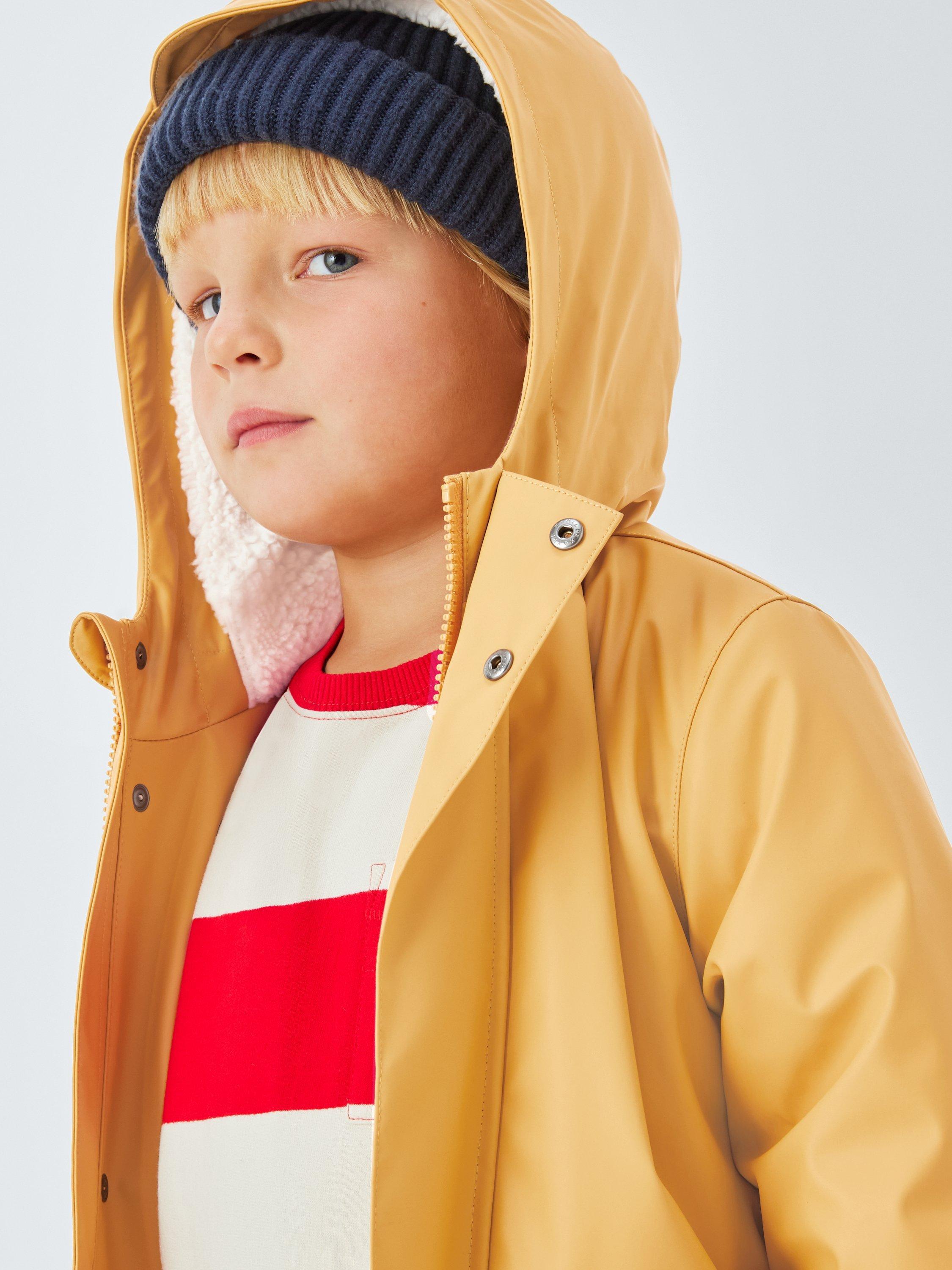 Product image 4 of 7, which shows John Lewis Kids' Shower Resistant Borg Lined Parka, Yellow, 3 years